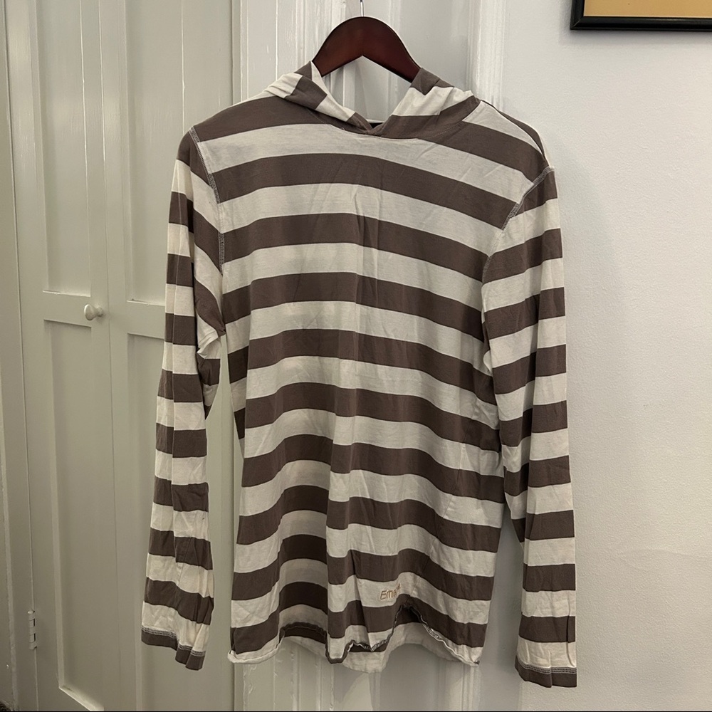 Emerica. Skate Brand Striped Hoodie Tee